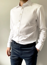 Load image into Gallery viewer, White Herringbone Men's Organic Shirt