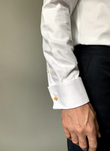 Load image into Gallery viewer, White Herringbone Men's Organic Shirt