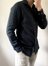 Load image into Gallery viewer, Shakespeare Dark Navy Linen