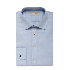 Blue Herringbone Men's Organic Shirt