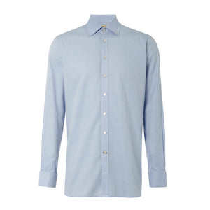 Blue Herringbone Men's Organic Shirt