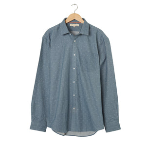 Mid Blue Spot Organic Cotton Shirt