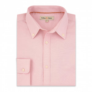 Button-Down Collar Organic Oxford Shirt - Pink