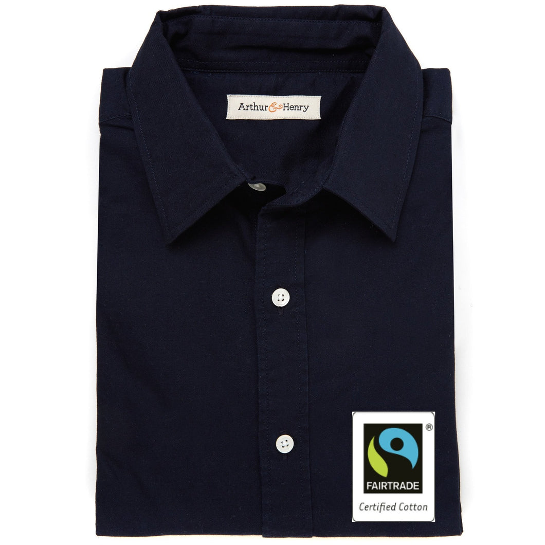 Navy Fairtrade Men's Oxford  Shirt