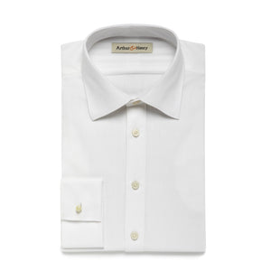 White Herringbone Men's Organic Shirt