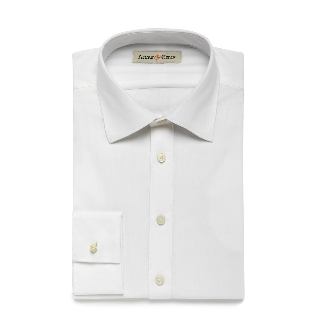 White Herringbone Men's Organic Shirt